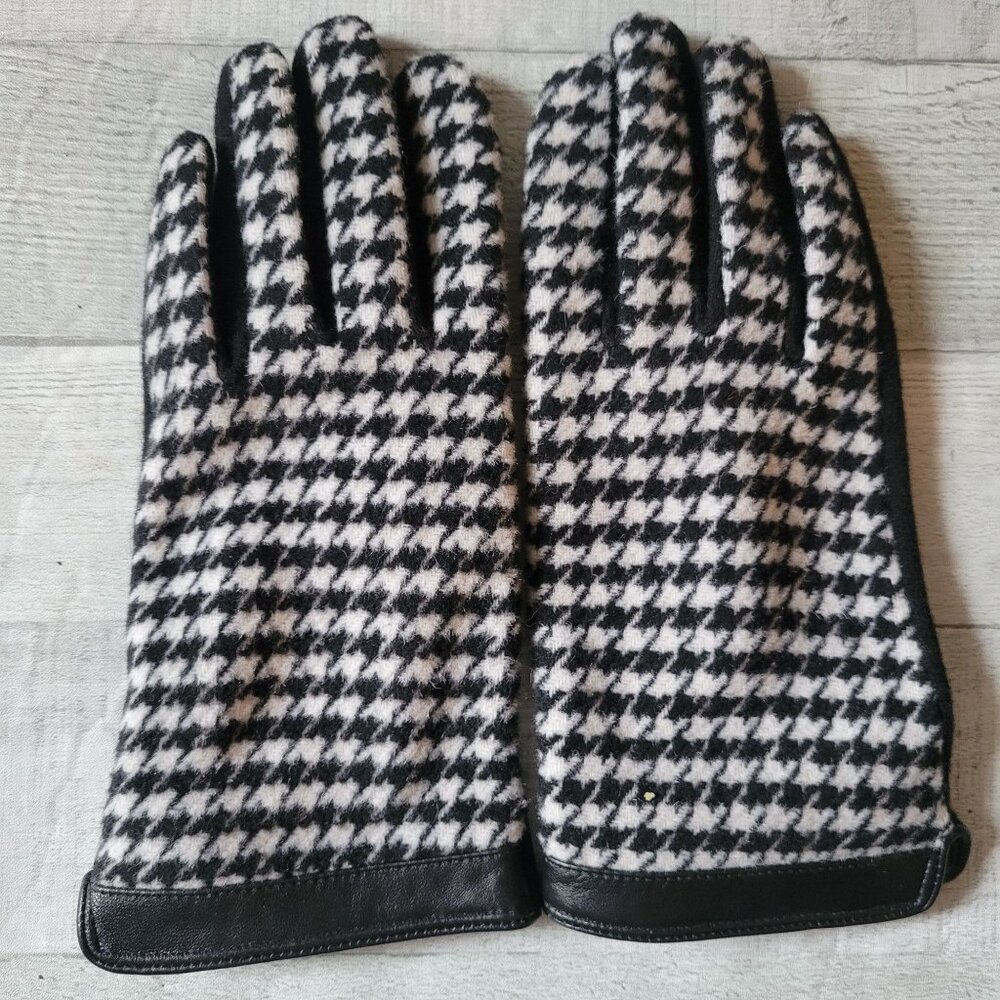 Houndstooth Wool-Blend Touchscreen Gloves For Women